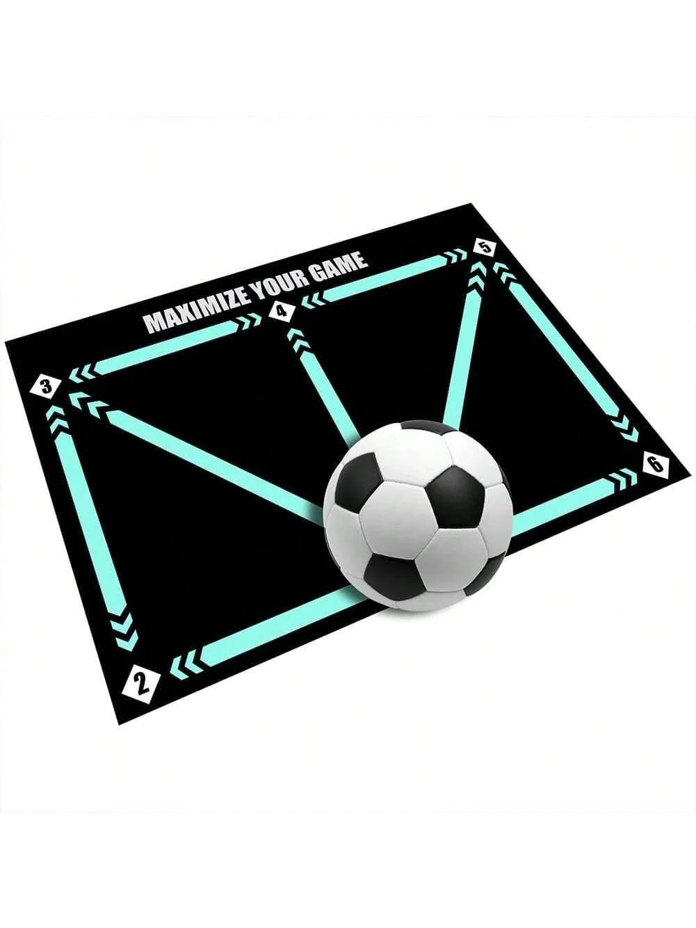 Soccer Ball Control Training Mat Stable Silent Rubber Base Digital Guidance Design Improve Ball Sense Daily Training