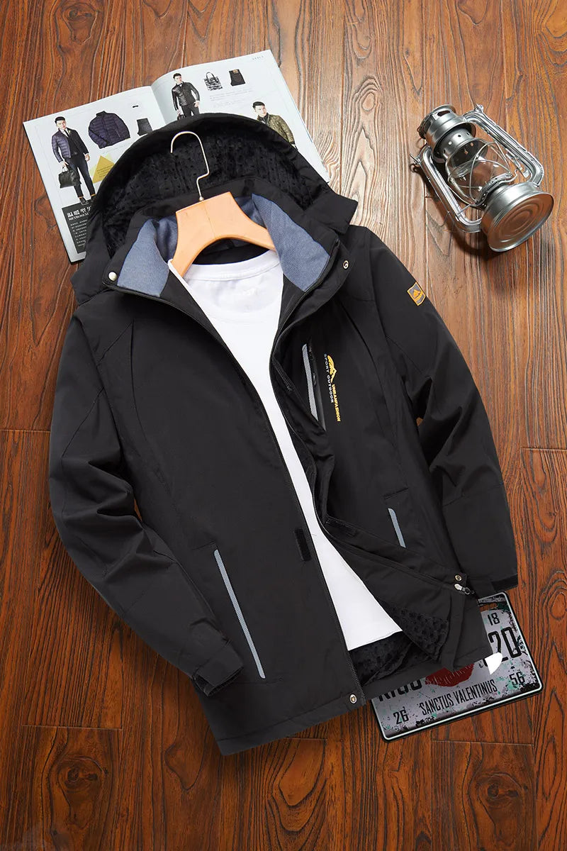 Men’s Winter Parka Windbreak Plus Thick Warm Windproof Fur Coat Military Style Hooded Anorak Men’s Winter Jacket