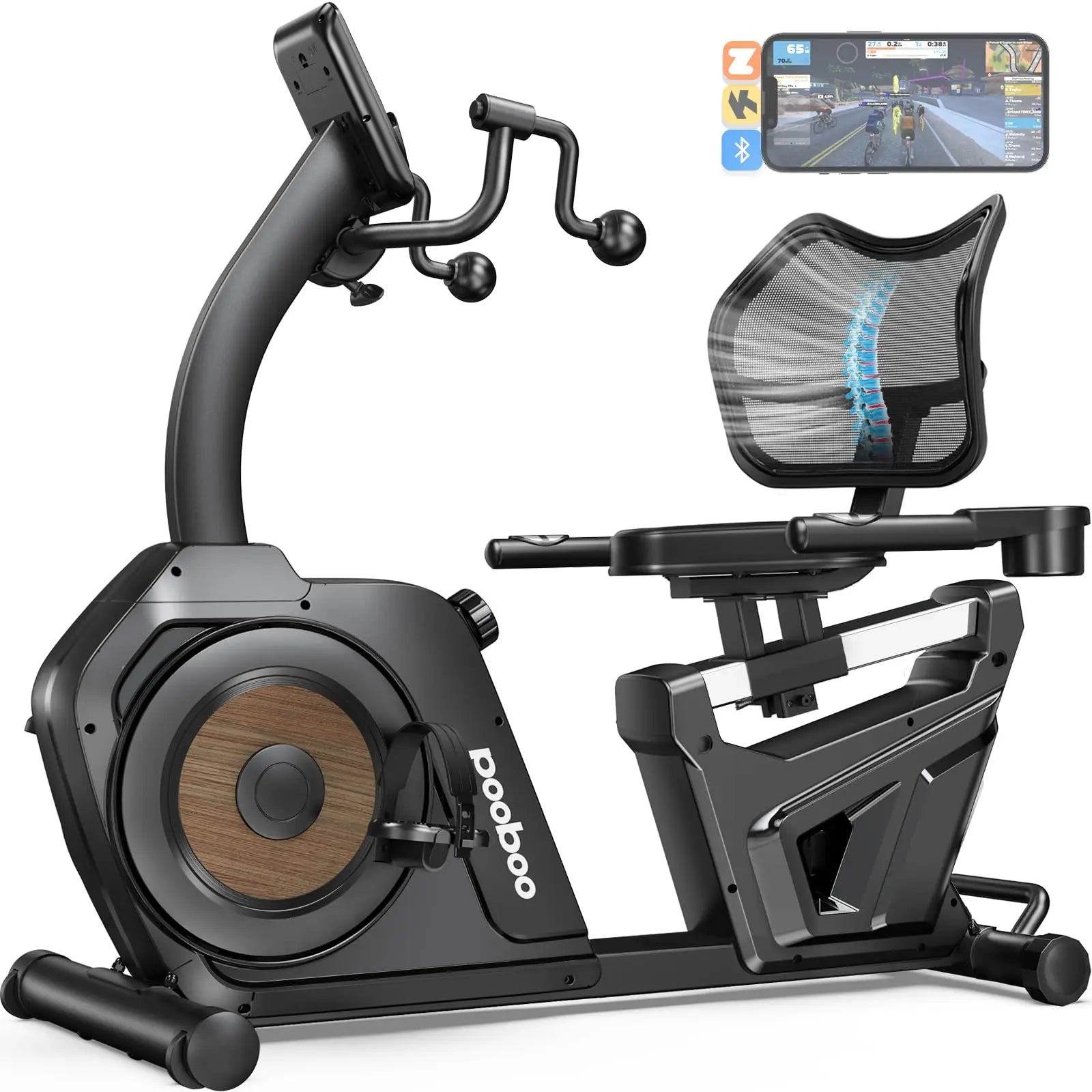 Recumbent Exercise Bike for Home Use Stationary Bike with Arm Exerciser Magnetic Recumbent Bike with Ergonomic Seat