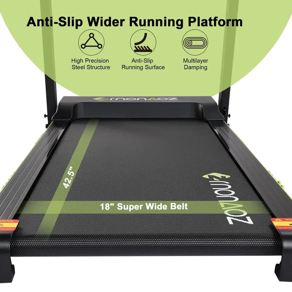 Treadmill for Home 0–15 Auto Incline 4.0HP Folding Electric Treadmill 20‑Inch Wide Running Machine with Bluetooth Speaker and Pulse Monitor