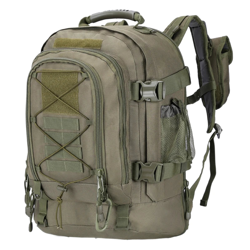 60L Men’s Tactical Travel Backpack, Expandable Hiking and Camping Pack, Army‑Style MOLLE 3‑Day Assault Rucksack