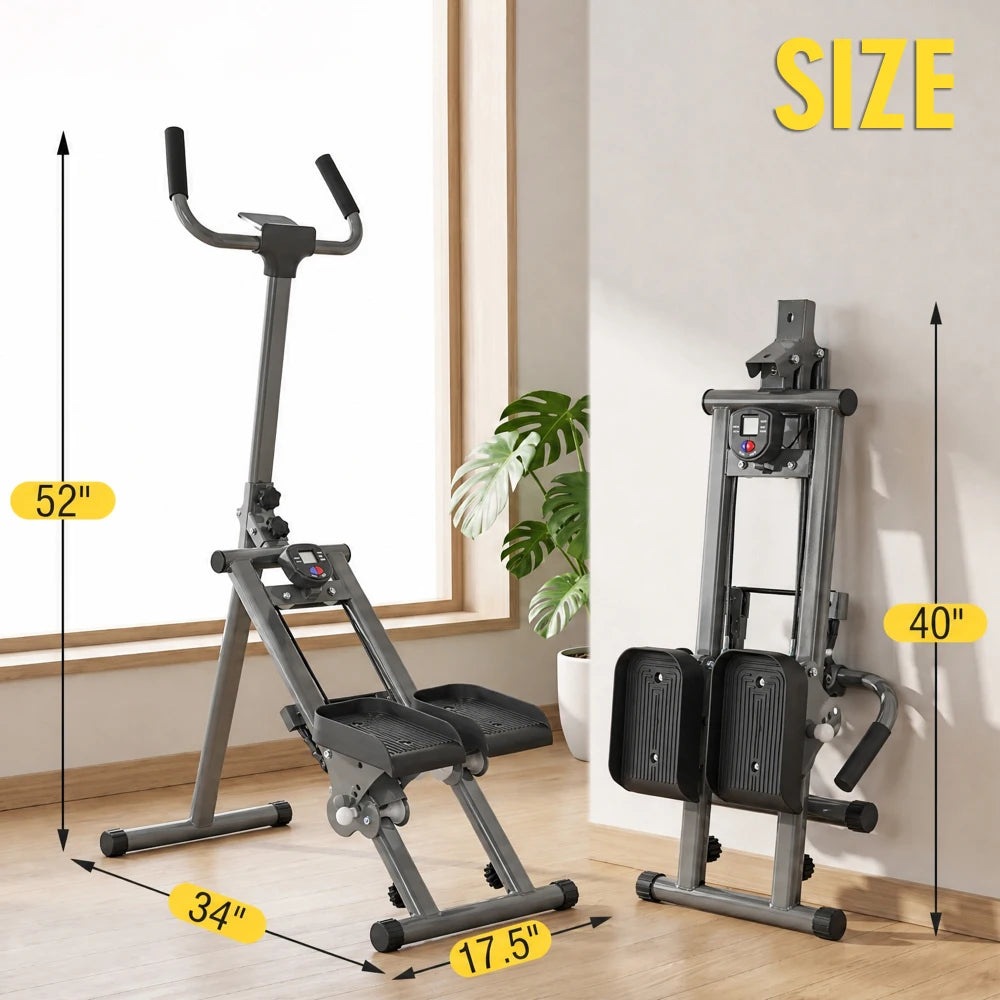 Stair Stepper Machine Vertical Climber with LCD Display Compact Cardio Step Trainer for Full Body Home Workouts
