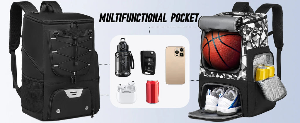 Football Backpack Men Basketball Backpack Outdoor Soccer Storage Bag Training Sports Knapsack with Shoe Compartment