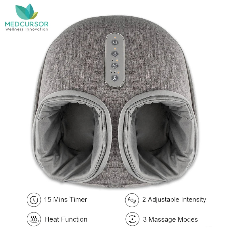 Foot Massager with Heating Therapy, Shiatsu Deep Kneading Roller for Muscle Relaxation and Pain Relief, Electric Foot Massage Machine