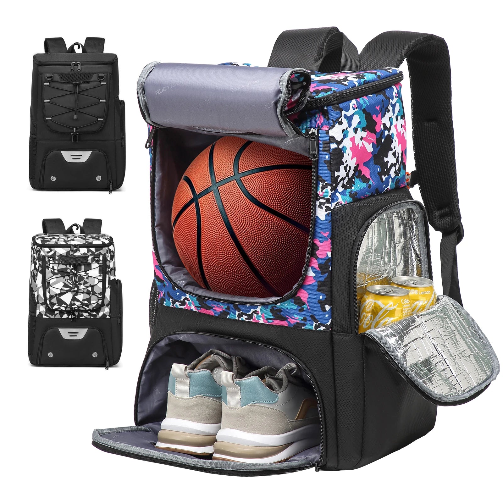Football Backpack Men Basketball Backpack Outdoor Soccer Storage Bag Training Sports Knapsack with Shoe Compartment
