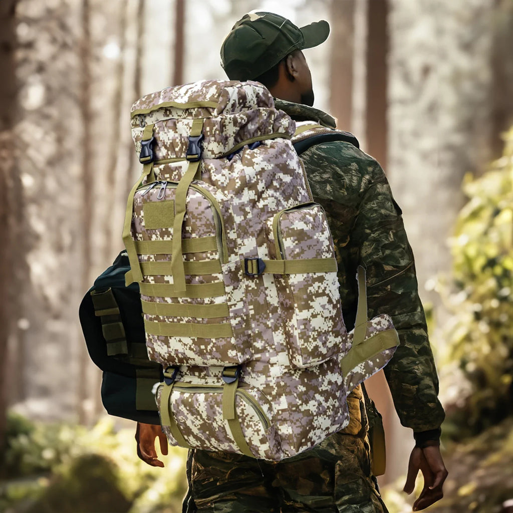 Large 80L 100L Mountaineering Backpack for Hiking Camping Travel and Tactical Outdoor Use