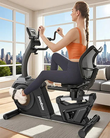Recumbent Exercise Bike for Home Use Stationary Bike with Arm Exerciser Magnetic Recumbent Bike with Ergonomic Seat