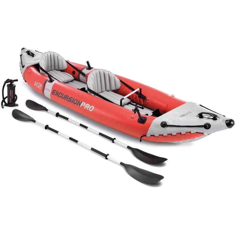 INTEX 68309EP Excursion Pro K2 Inflatable Kayak Set Includes Deluxe 86in Kayak Paddles and High Output Pump SuperTough PVC