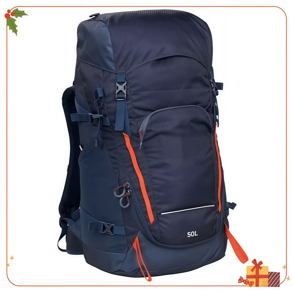 50L Backpacking Pack – Lightweight Adjustable Hiking Backpack with Hydration Compatibility, Trekking Pole Attachments & Padded Support