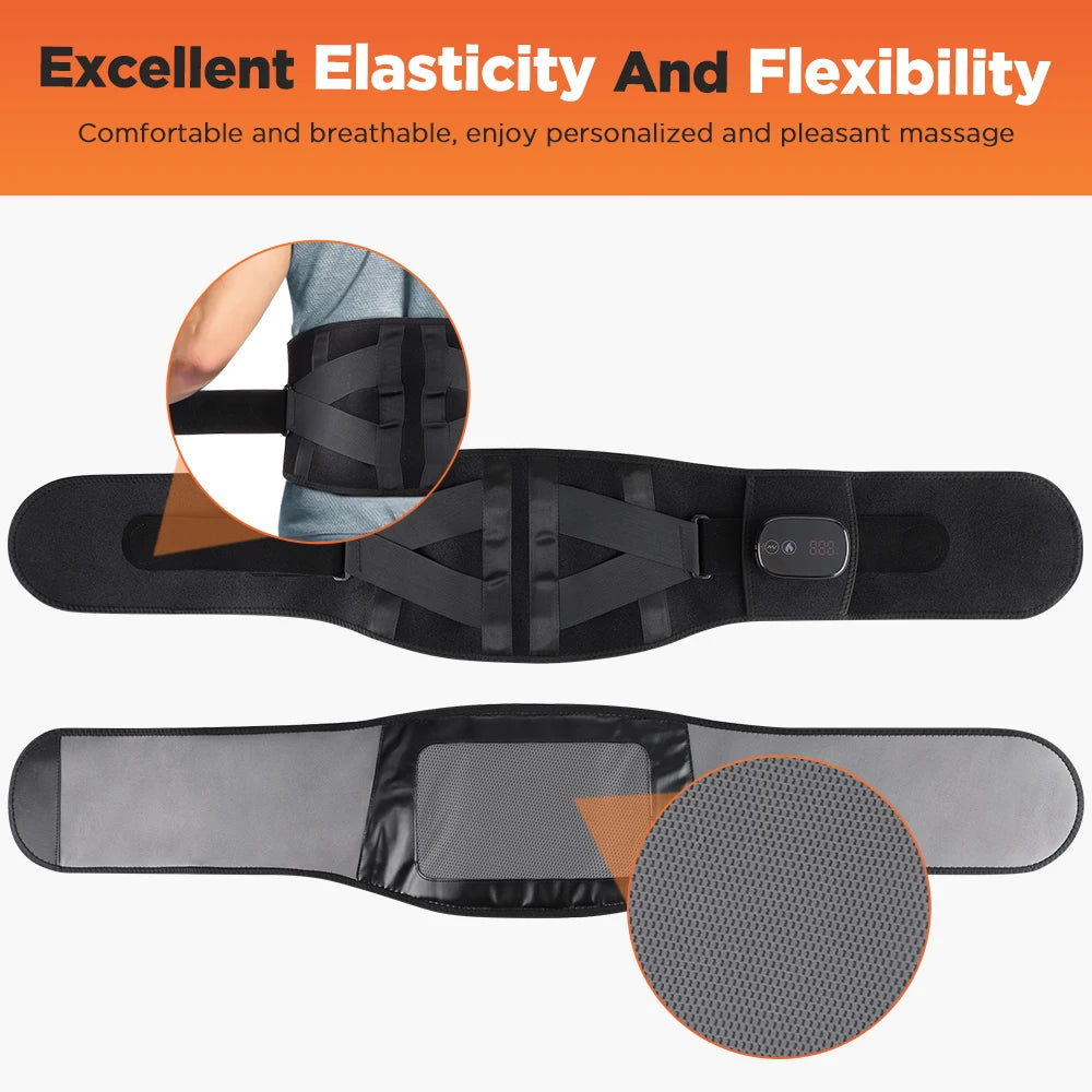 Heating Vibration Massager Belt Red Light Hot Compress Waist Support Brace Waist Back Massage Lumbar Support Belt