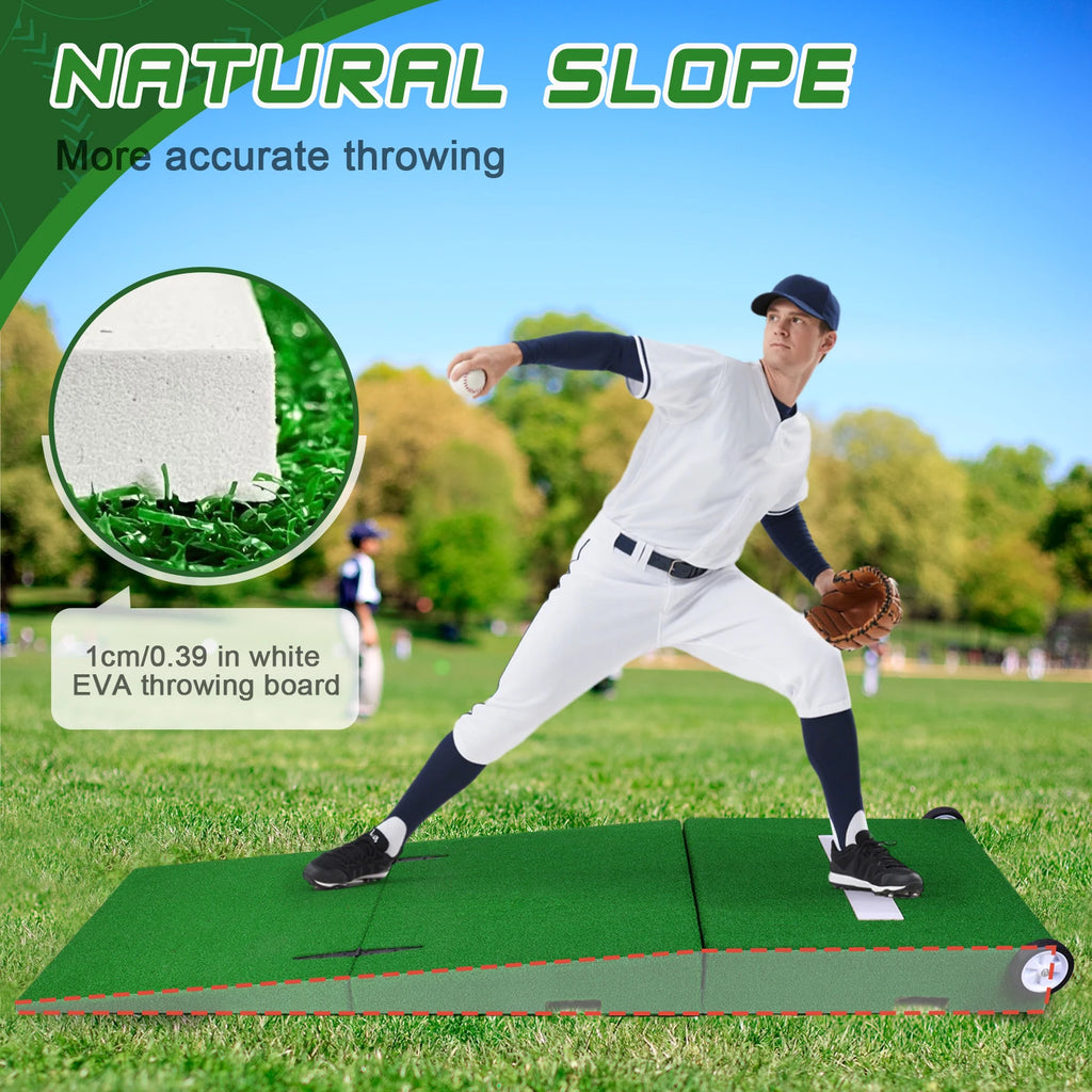 Professional Portable Pitching Mound — Foldable 88×28×6 in Training Set with Carry Handle