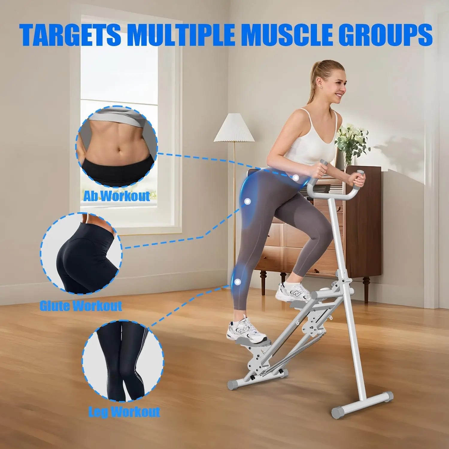 Steppers for Exercise at Home Stair Stepper with Handlebar and Foldable Stepper Climber Exercise Machine Cardio Trainer