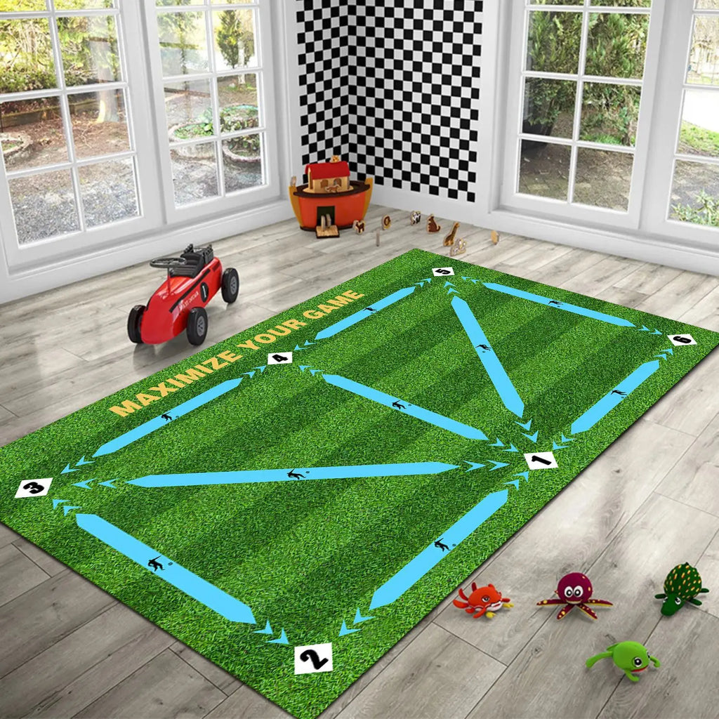 Durable Non Slip Football Training Mat Foldable Carpet Dribbling Training Mat Children’s Indoor Football Equipment