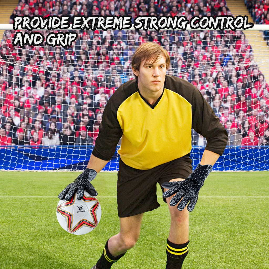 Soccer Goalie Goalkeeper Gloves for Youth and Adults with Enhanced Latex Palm Grip for Game and Training