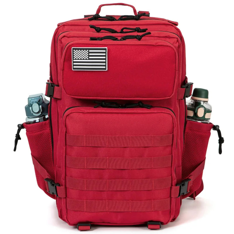 45L Tactical Backpack Survival Bag Hunting MOLLE Backpack Gym Men EDC Outdoor Hiking Rucksack with Bottle Holder