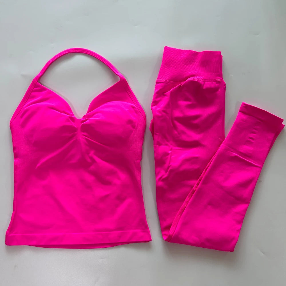 Womens Tank Tops & High Waist Scrunch Yoga Leggings