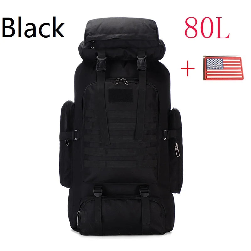 80L 100L Mountaineering Bag Climb Bag Tactical Backpack Large Outdoor Hiking Camping Travel Backpack