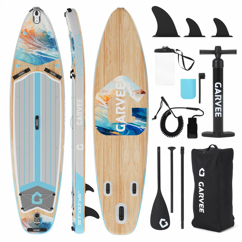 Inflatable Paddle Board, Stand Up Inflatable SUP with Premium Accessories, High‑Capacity Design, Large Paddle Included