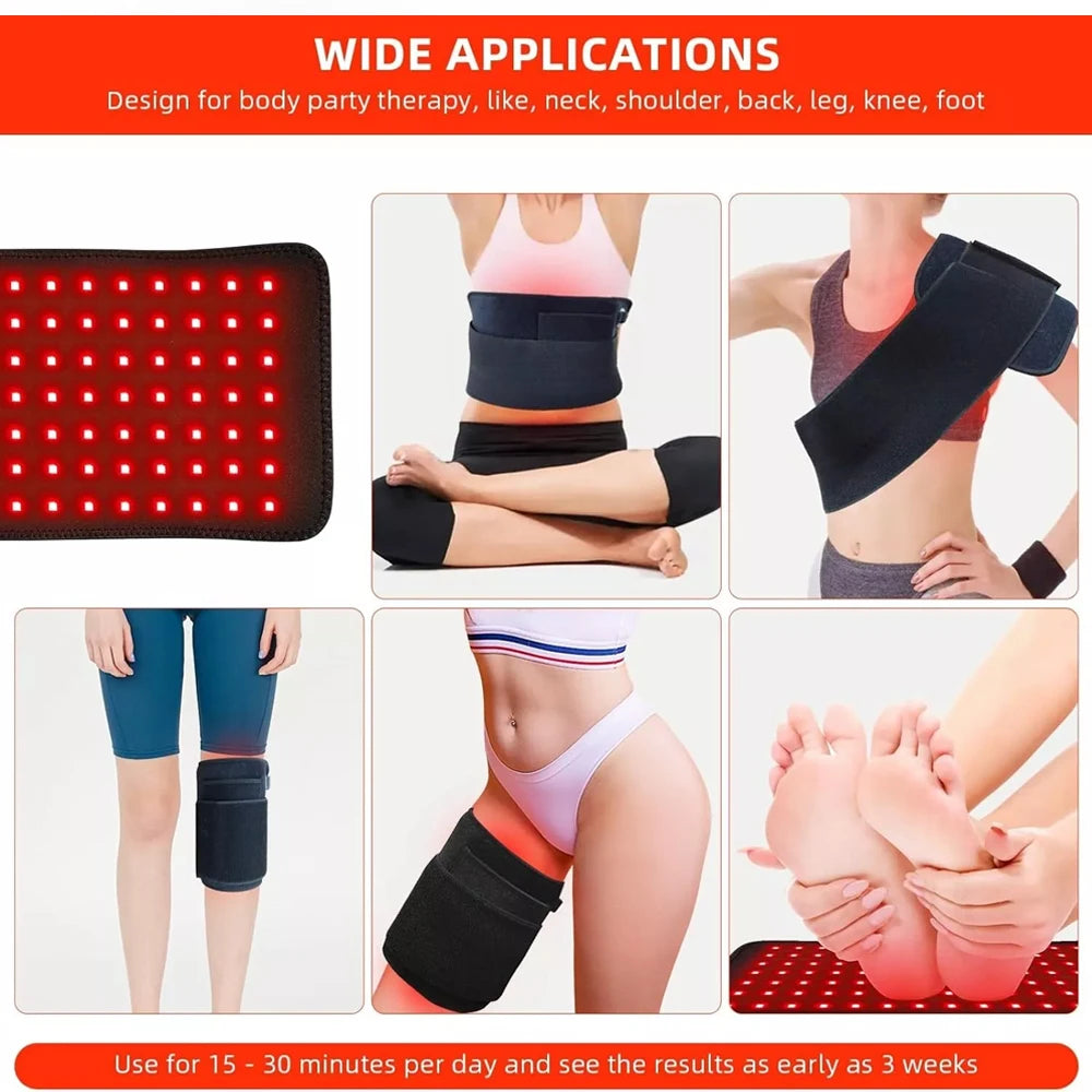 Infrared LED Light for Face and Body Back Knee Hands Feet Relief Portable Heat Pad