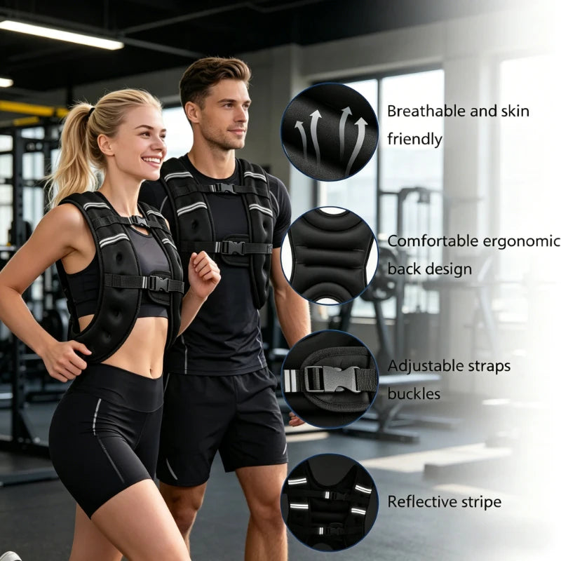 Cooling Breathable Weighted Vest for Men Women 5kg Load Design for Walking Fitness Daily Cardio Training
