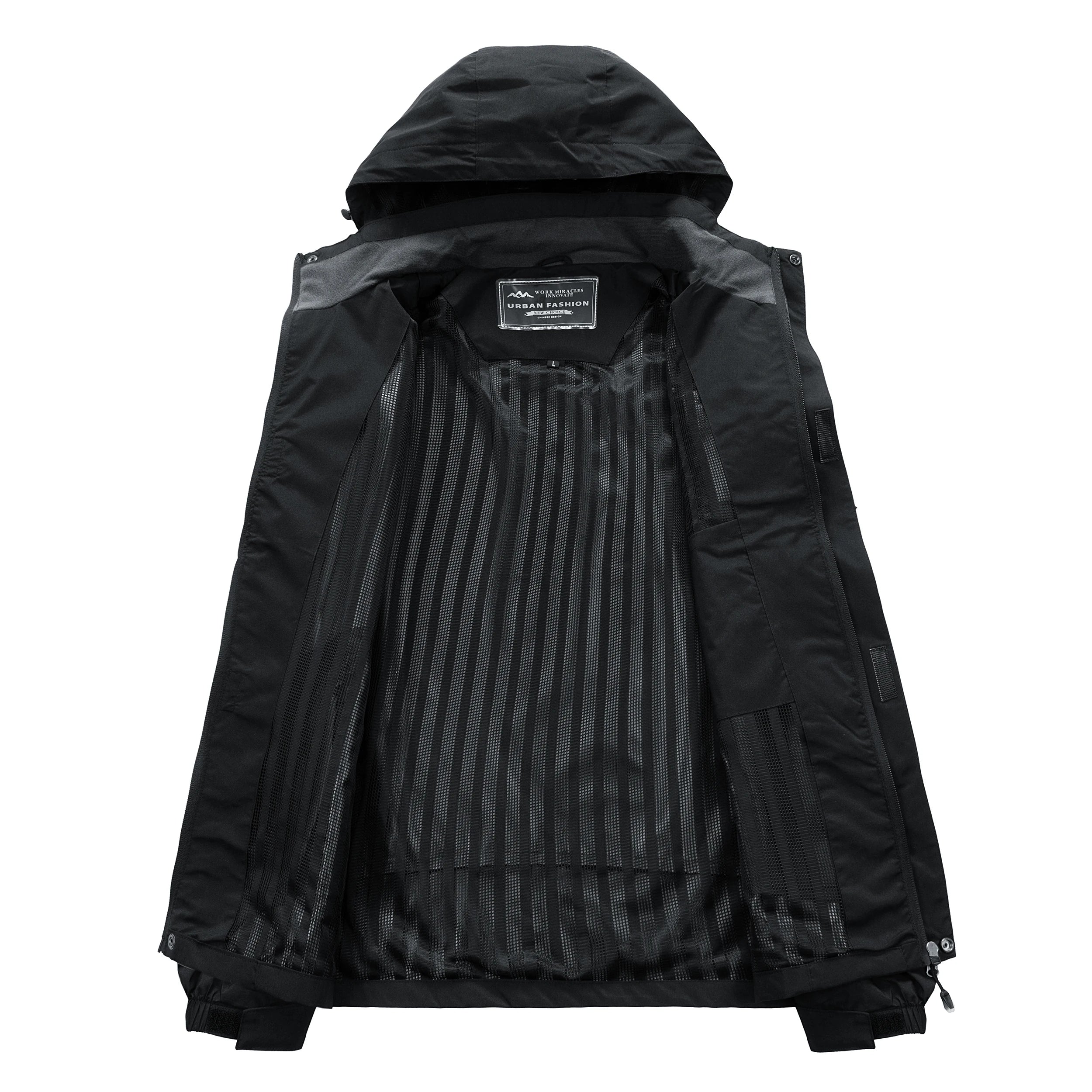 Men's Waterproof Hiking Jacket Large Size Windproof Windbreaker Camping Hunting Running Trekking Fishing Coat Men Outdoor
