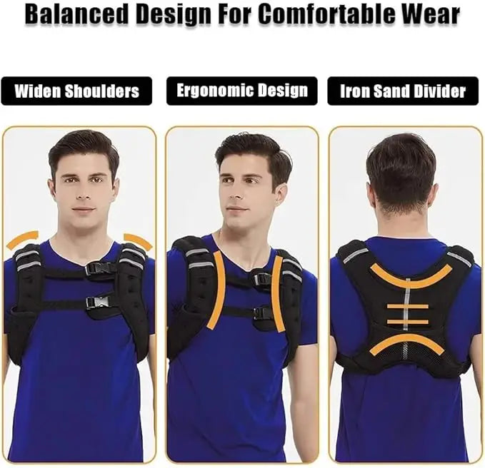 Weighted Training Vest, 12 -30 Lbs Weights Included