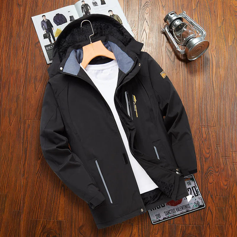 Men’s Winter Parka Windbreak Plus Thick Warm Windproof Fur Coat Military Style Hooded Anorak Men’s Winter Jacket