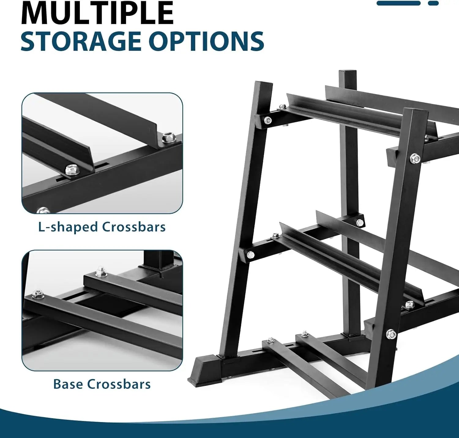 Heavy Duty Dumbbell Rack with Adjustable Storage for Home Gym Holds Up To 1100lbs