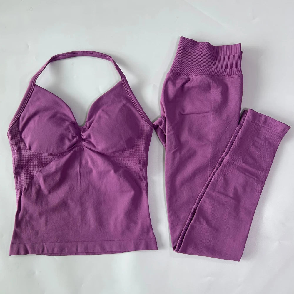 Womens Tank Tops & High Waist Scrunch Yoga Leggings