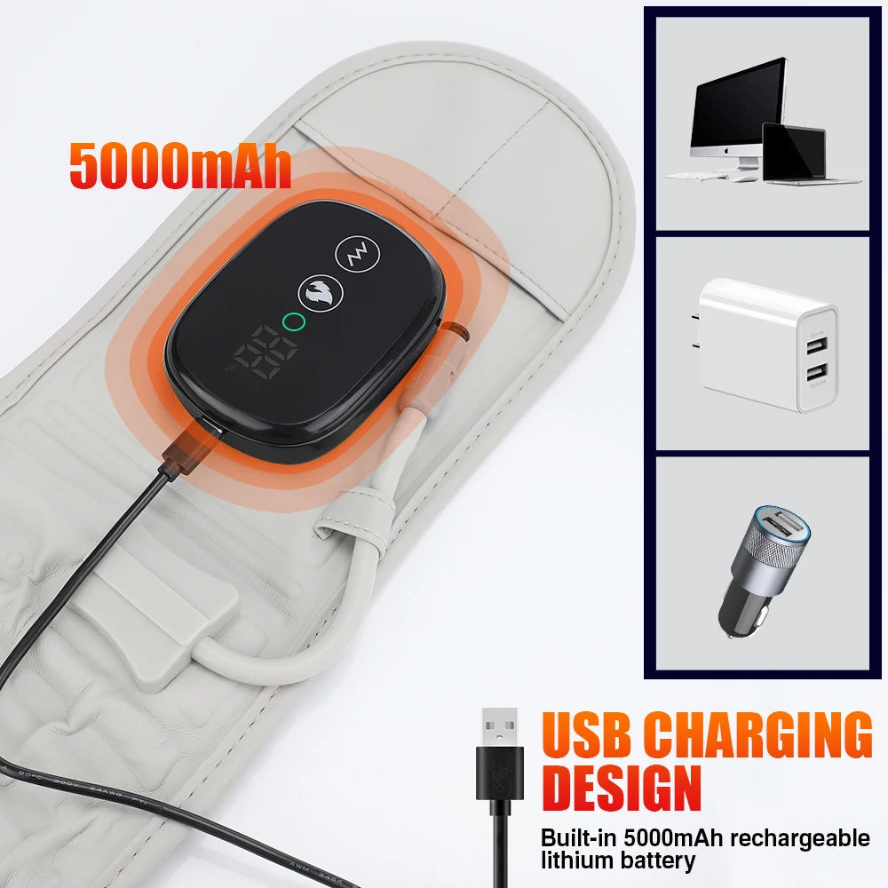 Inflatable Heating Massage Waist Belt Red Light Therapy Lumbar Support with Air Traction 5000mAh Rechargeable Design