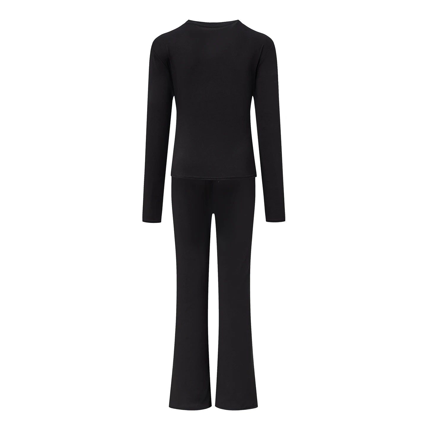 Autumn New Round Neck Short Fit Long Sleeve T Shirt Mildly Spicy Pants Casual Sports Yoga Two Piece Set Women’s Fashion