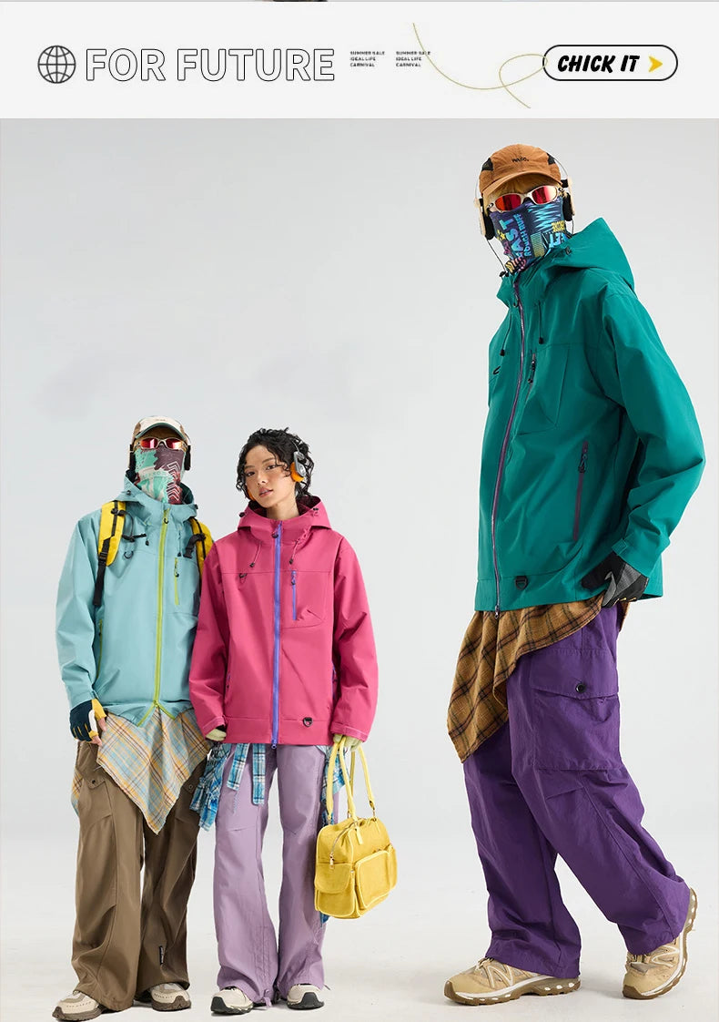 Unisex Waterproof Hiking Jacket Outdoor Hooded Windbreaker for Camping Fishing and Climbing