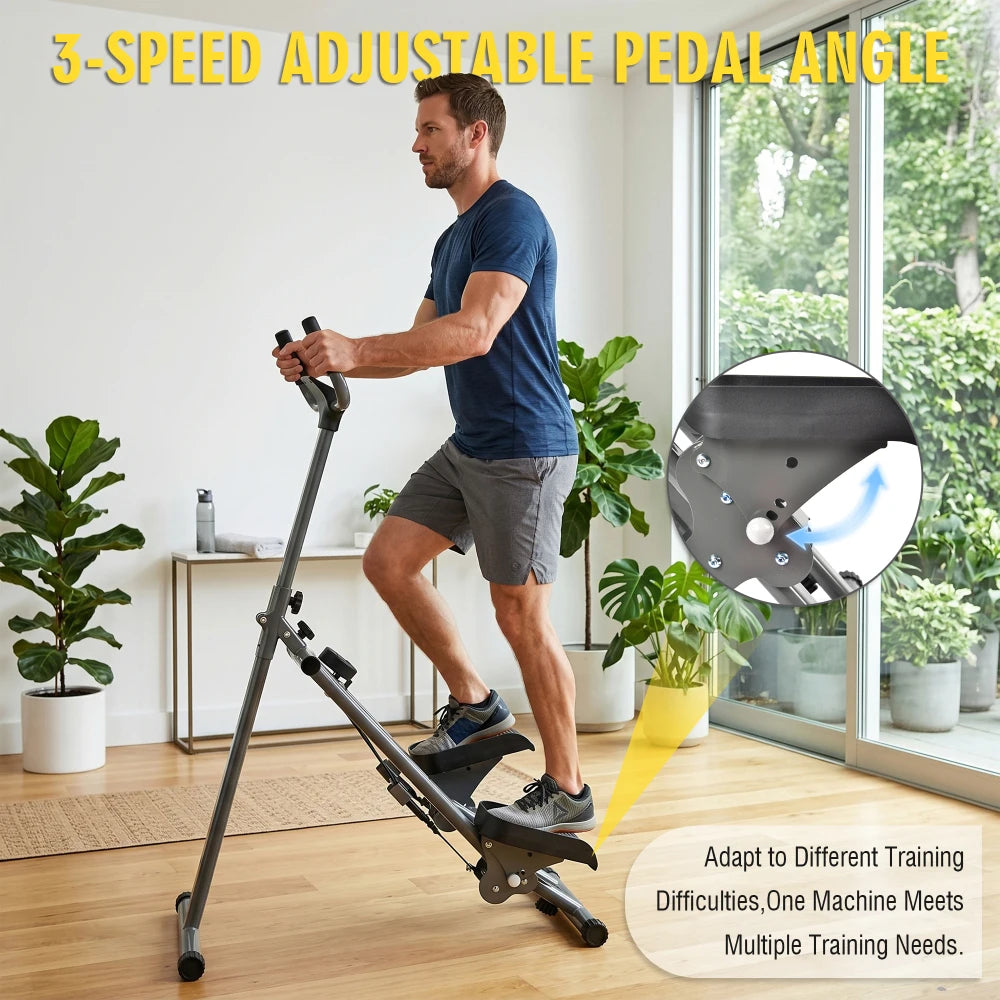 Stair Stepper Machine Vertical Climber with LCD Display Compact Cardio Step Trainer for Full Body Home Workouts