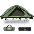 Elevated Camping Cot Tent with 16 Legs Heavy Duty Off Ground Tent for 1 Person Rainfly Quick Setup for Fishing Hunting Beach