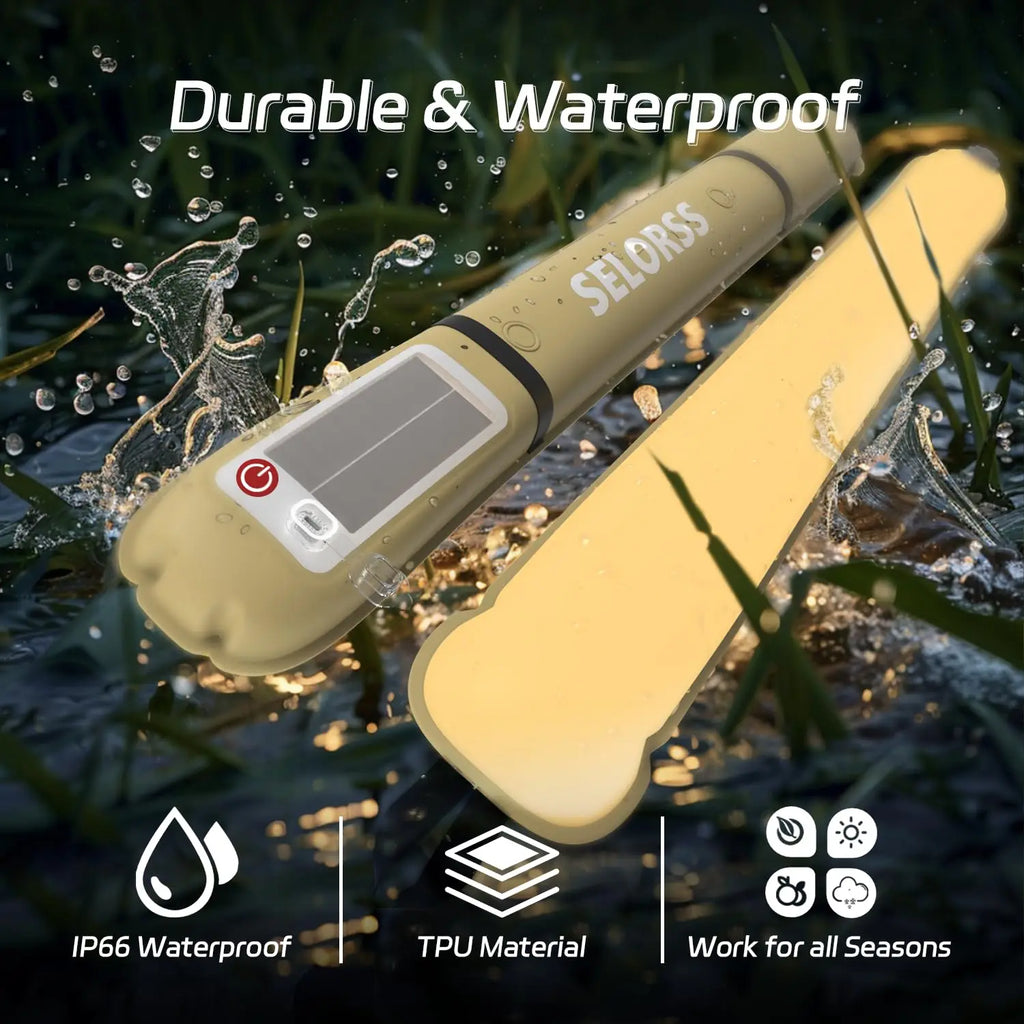 Solar Camping Lantern 2000mAh Folding Portable Camping Light Waterproof 3‑Mode Warm Light USB‑Type C for Hiking Camping Fishing