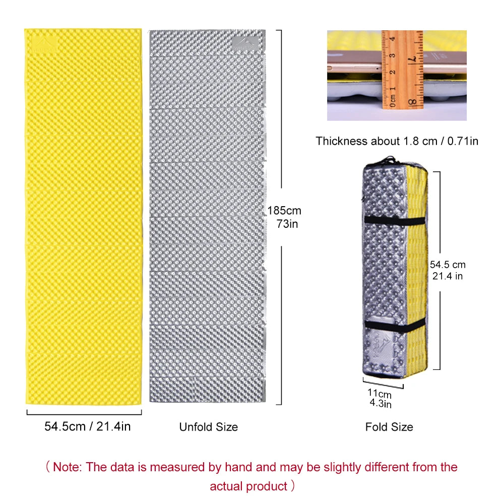 Camping Mat, Portable Sleeping Pad with Foam Cushioning, Waterproof and Moisture‑Proof Picnic Bed Mattress for Travel and Trekking