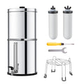 Gravity‑Fed Water Filter System 2.25G 304 Stainless Steel Countertop Water Filtration System with 2 Carbon Filters