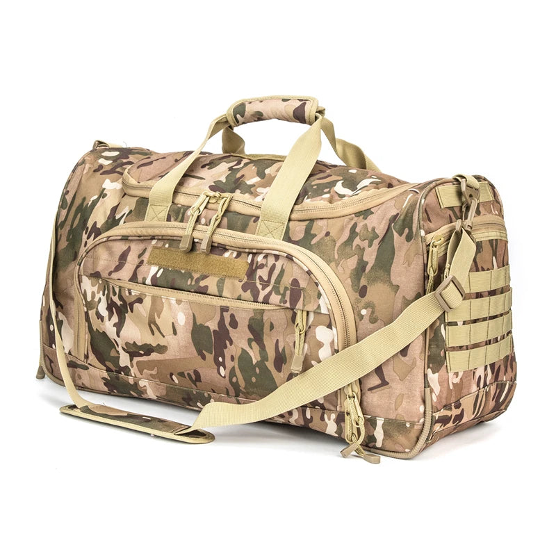 50L Waterproof Gym Bag Men Sports Travel Bag Military Tactical Duffle Outdoor Fitness Training Bag