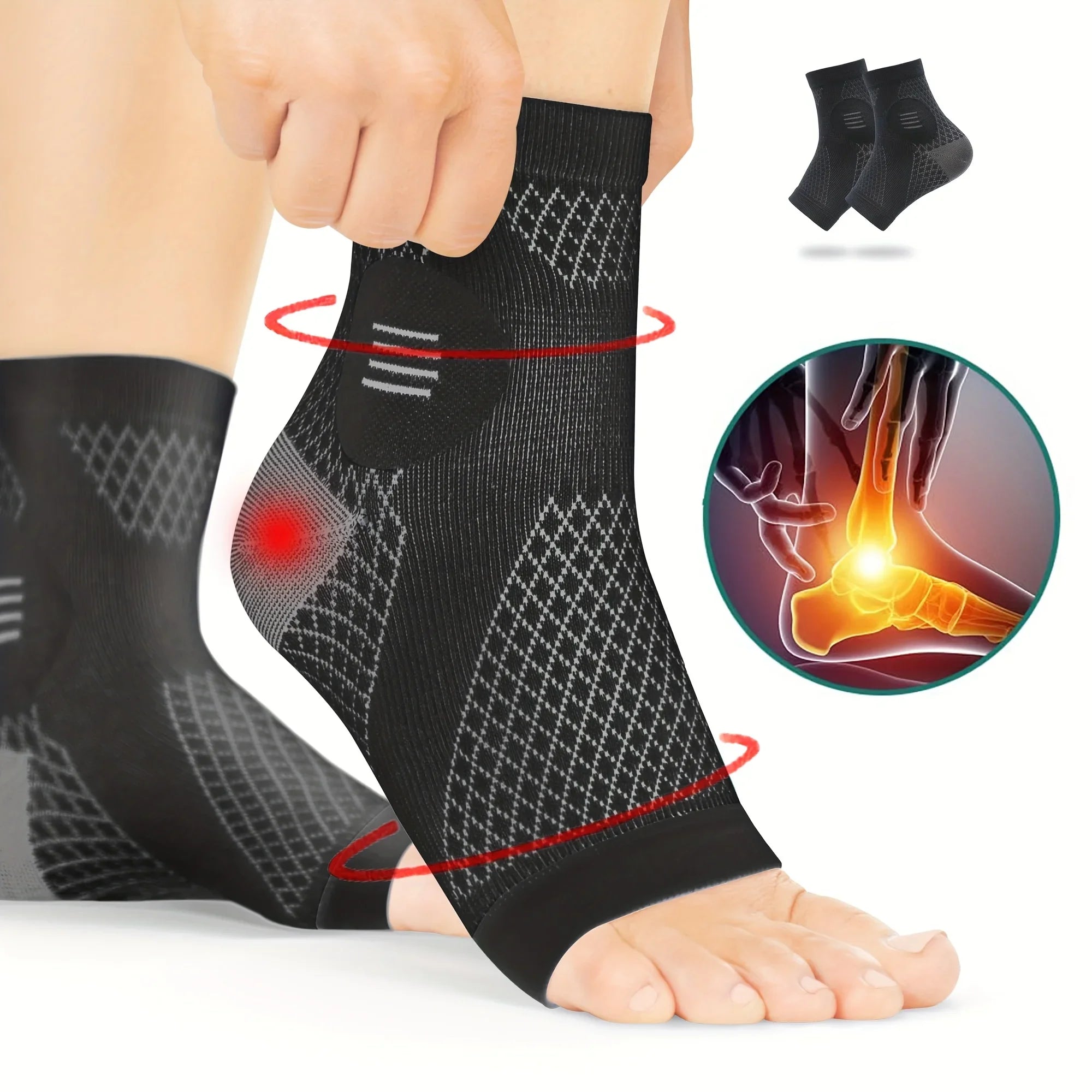 Performance Compression Foot Sleeves — Open‑Toe Arch & Ankle Support Socks for Comfort & Stability