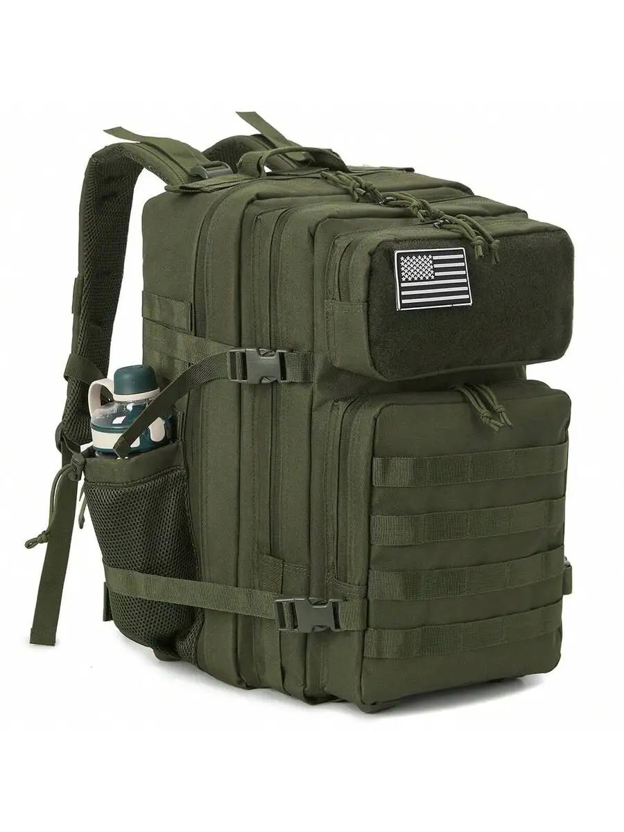 Tactical Backpack 45L Molle Daypack Rucking Survival Bug Out Bag with Bottle Holder