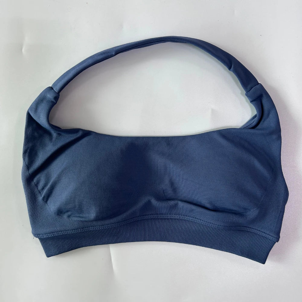 Women’s Yoga Bra Halter Neck Strap Open Back Medium Support Fitness Crop Top for Gym and Yoga