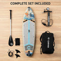 Inflatable Stand Up Paddle Board with Stable Non‑Slip EVA Deck, Gradient Light Wood‑Grain Design, Tri‑Fin System, High Weight Capacity, and Complete Kit with Paddle, Backpack, and Pump