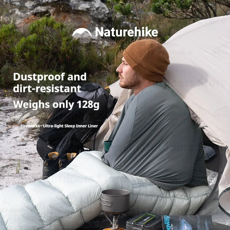 Sleeping Bag Liner 128g Ultralight Single Stretch Envelope Soft Style for Camping and Travel