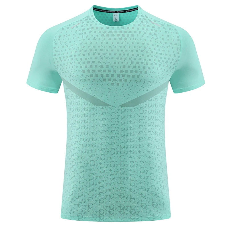 3D Print Gym Shirt Running Casual Outdoor Jogging Breathable Quick Dry Nylon Short Sleeve Training Tee
