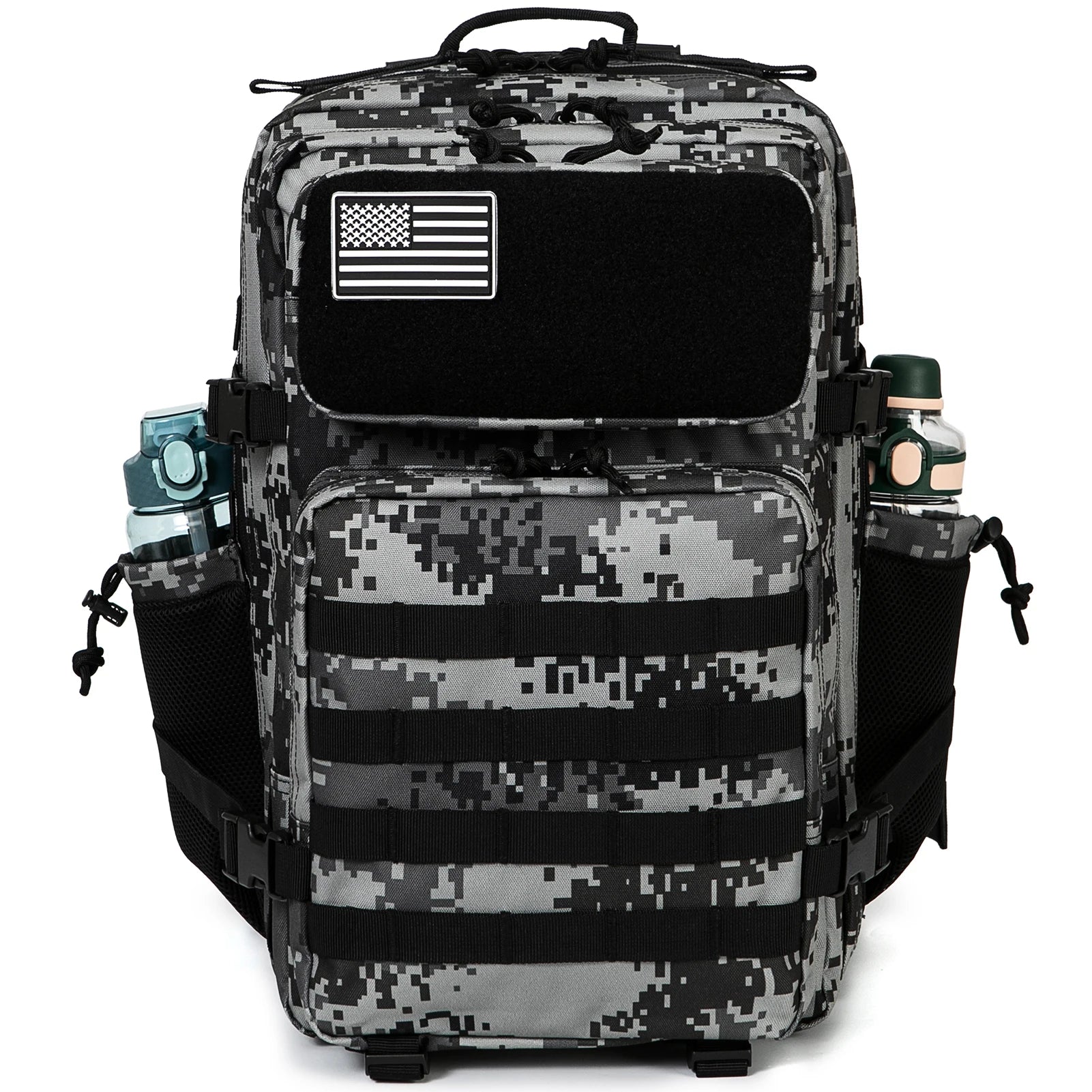 45L Tactical Backpack Survival Bag Hunting MOLLE Backpack Gym Men EDC Outdoor Hiking Rucksack with Bottle Holder