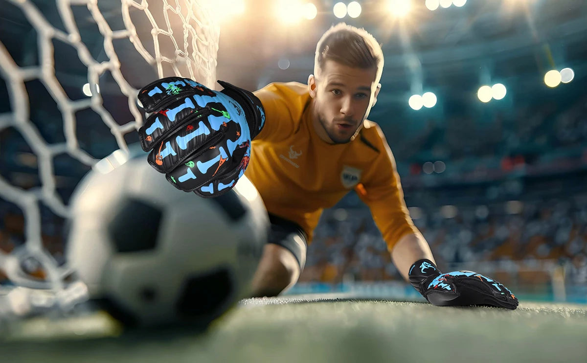 Goalkeeper Gloves with Fingersave Breathable Soccer Goalie Gloves with 4mm Latex for Kids Youth and Adults