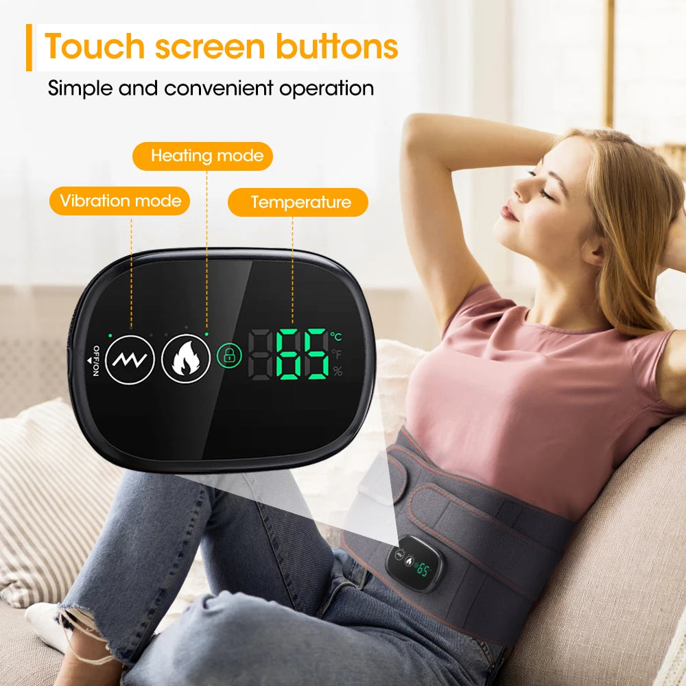 Heating Vibration Massager Belt Red Light Hot Compress Waist Support Brace Waist Back Massage Lumbar Support Belt