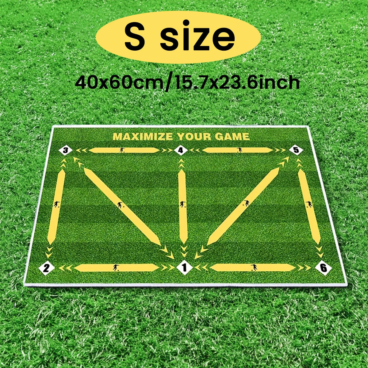 Soccer Ball Control Training Mat Stable Silent Rubber Base Digital Guidance Design Improve Ball Sense Daily Training