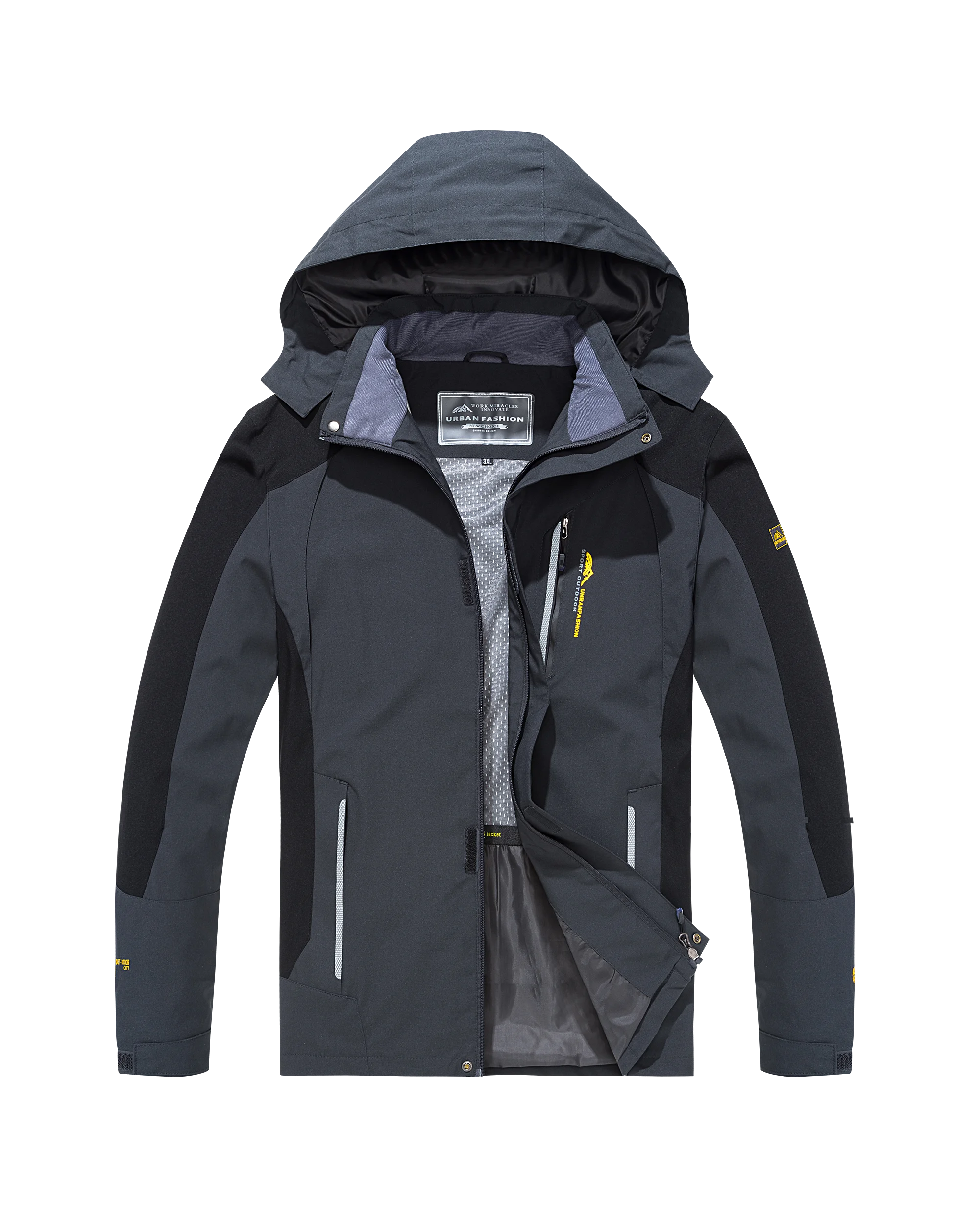 Men’s Waterproof Hiking Jacket Large Size Windproof Outdoor Windbreaker for Camping Hunting Running Trekking Fishing