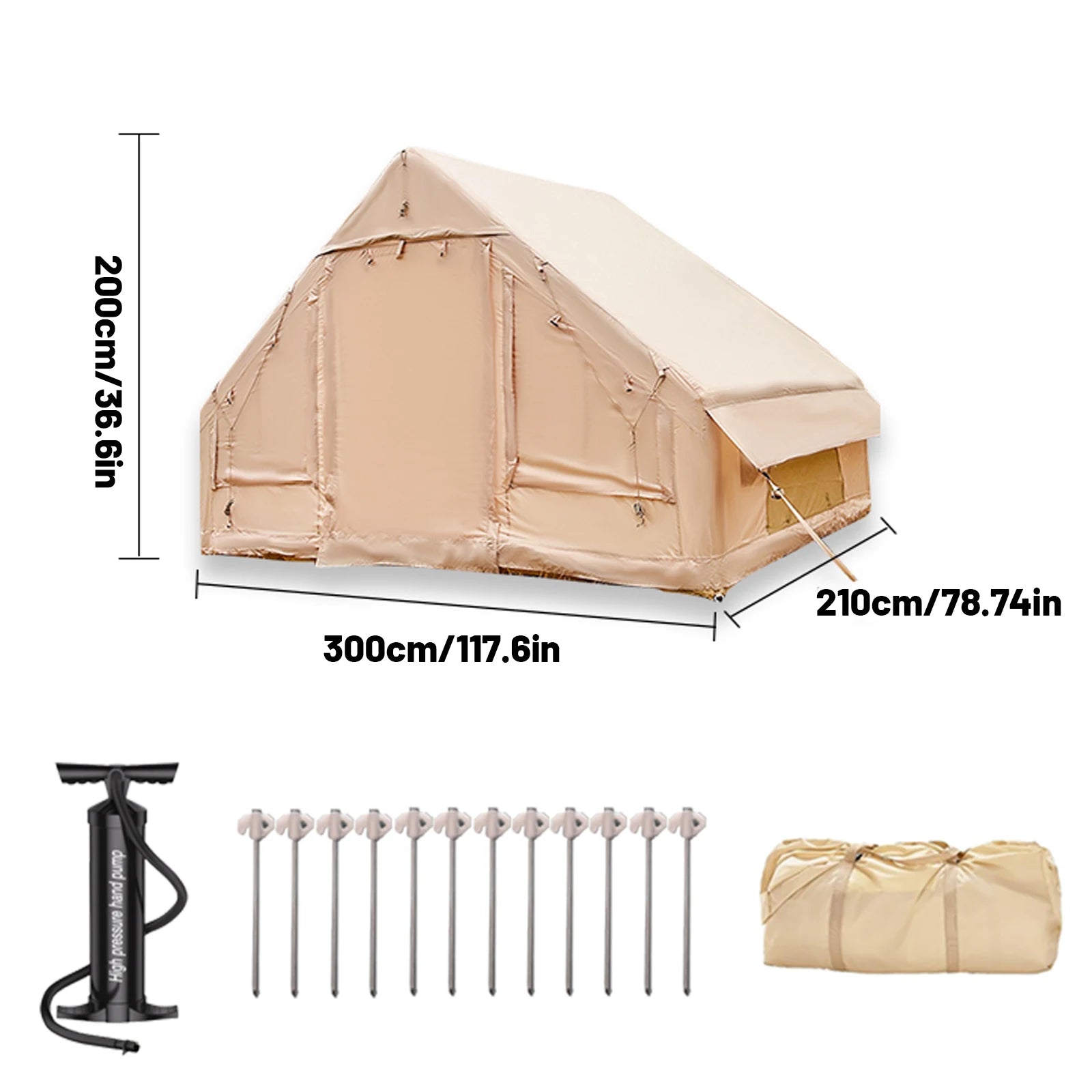 Inflatable Camping Tent Easy Setup Waterproof Windproof Self Supporting Portable Blow Up Tent for Hiking and Outdoor Adventures